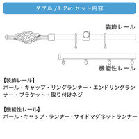 TOSO 装飾カーテンレール〈クラスト・Bキャップ・アンティークBK〉W1.2mセット 4975559783222 1セット（直送品）