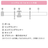 TOSO 装飾カーテンレール〈チェリー＆ラテホワイト・Aキャップ〉S2.1mセット 4975559881713 1セット（直送品）