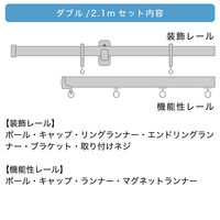 TOSO 装飾カーテンレール〈モノ・Cキャップ・ダークグレー〉W2.1mセット 4975559898506 1セット（直送品）