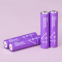 アスクルオリジナル 充電式・ニッケル水素電池 充電池 単4形 550mAh パープル 1箱（20本入）  オリジナル