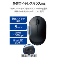 ワイヤレスキーボード マウスセット 静音 無線 2.4GHz 薄型 テンキー付 TK-QT30DMCBK エレコム 1セット（直送品）