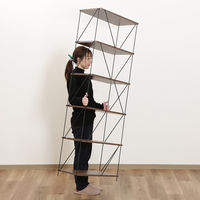 不二貿易 EZBO ワイヤーラック ６段 幅620×奥行310×高さ1700mm ミディアムブラウン 77547 1台（直送品）