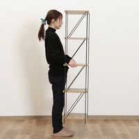 不二貿易 EZBO ワイヤーラック ５段 幅420×奥行310×高さ1365mm オークナチュラル 77564 1台（直送品）