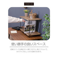 不二貿易 EZBO ワイヤーラック ２段 幅620×奥行310×高さ387mm オークナチュラル 77559 1台（直送品）