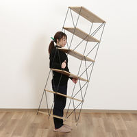 不二貿易 EZBO ワイヤーラック ６段 幅620×奥行310×高さ1700mm オークナチュラル 77567 1台（直送品）