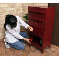 【軒先渡し】ヤマソロ Caleb カレブ ラージスタンドポスト 宅配ボックス レッド 幅400mm 1台（直送品）