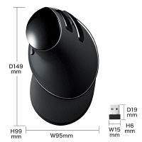 サンワサプライ ワイヤレスブルーLEDエルゴマウス MA-ERGW13 1個（直送品）