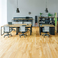 Ceha プレノデスクシステム 平机 引出し付き オーク天板/ブラック脚 幅1400×奥行600×高さ720mm 1台 (4梱包)