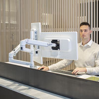 エルゴトロン LX デュアル モニターアーム 縦・横型 長身ポール ホワイト 40インチまで VESA規格対応 45-509-216 1台