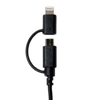 ミヨシ 高耐久2WayケーブルmicroUSB/ライトニング2m SLC-MT20/BK 1本