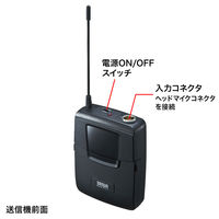 サンワサプライ ワイヤレスヘッドマイク(MM-SPAMP4/7用) MM-SPAMP4WHS 1個