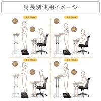 【軒先渡し】 Bauhutte スクールスタンディングデスク 幅639×奥行400×高さ700～1080mm BHD-600H-BK 1台（直送品）