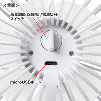 サンワサプライ USB扇風機(ホワイト) USB-TOY93W 1個（直送品）