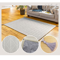 萩原 インド綿ボンディングラグ クラック ネイビー 約130×185cm 1枚（直送品）