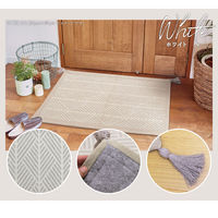 萩原 インド綿ボンディングマット クラック ホワイト 約90×185cm 1枚（直送品）