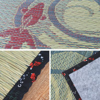 萩原 い草センターラグ（裏貼り） 涼水（りょうすい） BL ブルー 約230×330cm 1枚（直送品）