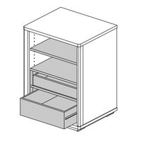 HAMILeX Badic（バディック） B-7126用 オプション引出しユニット ブラック木目柄 幅512×奥行400×高さ191mm BP-716（直送品）