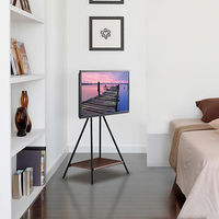 TIMEZ KFシリーズ テレビスタンド ブラック/木目 幅565×奥行400×高さ905mm KF-135B 1台（直送品）