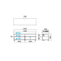 TIMEZ Yシリーズ テレビ台 オーディオラック ブラック 幅1400×奥行390×高さ424mm TV-YB140 1台（直送品）