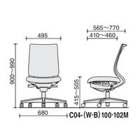 【組立設置込】コクヨ ミトラ2 メッシュ スタンダードバック ランバー付 肘無 黒脚 ウレタンキャスター ブラック×ディープグリーン １脚（直送品）