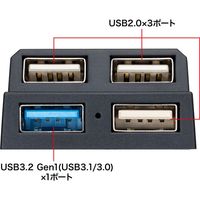 サンワサプライ USB3.2Gen1+USB2.0コンボハブ USB-3H413BKN 1個