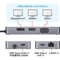 サンワサプライ USB Type-C ドッキングステーション USB-DKM2BK 1個（直送品）