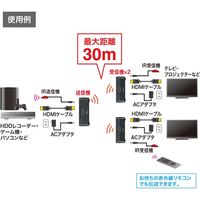 サンワサプライ ワイヤレス分配HDMIエクステンダー(2分配) VGA-EXWHD7N 1個（直送品）