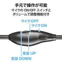 ヘッドセット 有線 USB接続 Type-C変換付き 片耳 左耳 オーバーヘッド ブラック HS-HP21UCBK エレコム 1個（直送品）