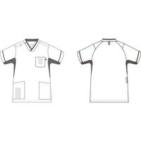 明石スクールユニフォームカンパニー ユニセックスVネックスクラブ ネイビー×ロゼ 5L UQM1537-593-5L 1枚　スクラブ（直送品）