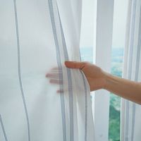 スミノエ コルネ セミオーダー レースカーテン コノピ 1800×2490mm ブルー １セット(2枚入)（直送品）