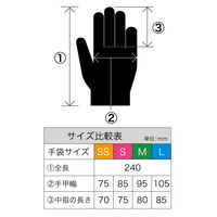 ニトリルグローブWELL FR-6621 ブラック S 1セット（100枚×10箱）