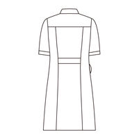 住商モンブラン ナースワンピース 半袖 白×ネイビー M 73-1958 1枚　白衣