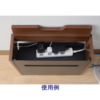 YAMAZEN（やまぜん）　配線収納BOX　ハイタイプ　ダークブラウン/ブラック　1台　（直送品）