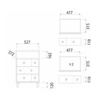 白井産業 フレンチシャビー フレンチテイストがお洒落なハイチェスト 1台（直送品）