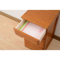 YAMAZEN　ミニチェスト　4段　幅300×奥行350×高さ545mm　オークブラウン　（直送品）