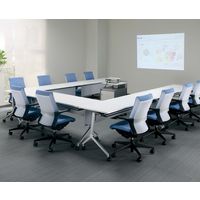 【組立設置込】コクヨ 会議用フラップテーブル リーフライン 幕板付棚無 幅1800×奥行600mm KT-P1201MT1N3 1台（直送品）