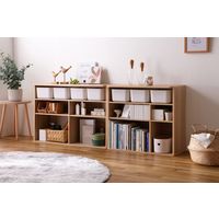 アイリスオーヤマ 収納棚 木製チェスト ラウンドシェルフ ワイドタイプ RUS-97W ライトナチュラル 1台（直送品）