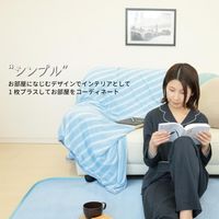 1枚 冷感 1帖 ルームマット ネイビー 約80×170cm ラグ ひんやり 接触冷感 春 夏 カーペット ラグマット 冷たい 涼感 涼しい（直送品）