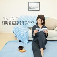 1枚 冷感 2帖 ラグ ネイビー 約180×180cm ひんやり 接触冷感 春 夏 カーペット ラグマット 冷たい 涼感 涼しい 新生活（直送品）