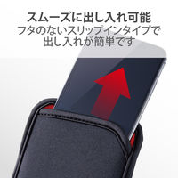スマホポーチ 1台収納 Lサイズ スリップインタイプ 背面ポケット付 ブラック P-05SNCBK エレコム 1個（直送品）
