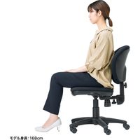 サンワサプライ オフィスチェア(ブラック)SNC-T162BK 1脚 背もたれロッキング・スイング機能 ウレタン布張り事務椅子 ナイロンキャスター（直送品）