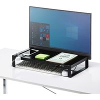 サンワサプライ 電源タップ+USBハブ付き机上ラック(W500) MR-LC204BKN 1台（直送品）