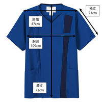 フォーク メンズジップスクラブ ロイヤルブルー×ダークネイビー L 7058SC-7 1枚　スクラブ（直送品）