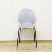 【軒先渡し】後藤家具物産 シンプルデザインルームチェアー グレー CC-RC-GY-2 1セット(2脚入)（直送品）