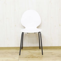 【軒先渡し】後藤家具物産 シンプルデザインルームチェアー ホワイト CC-RC-WH-2 1セット(2脚入)（直送品）