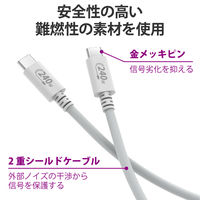 タイプCケーブル (USB-C to C) PD対応 240W USB2.0 1m 白 U2C-CCPE10NWH エレコム 1本（直送品）