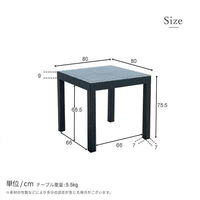 三栄コーポレーション 屋外設置、水洗い可能 ラタン調ガーデンテーブル 幅80cm 単品 A1-PYX80TBL_AS 1個（直送品）