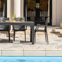 三栄コーポレーション 屋外設置、水洗い可能 ラタン調ガーデンテーブル 幅150cm 単品 A1-PYX150TBL_AS 1個（直送品）