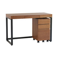 ICHIBA ウォルナットデスク 引出し付 幅1200×奥行600×高さ725mm ダークブラウン ブラック T-2314BR/ 1台（直送品）