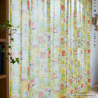 スミノエ PEANUTS セミオーダー レースカーテン パッチコミック 1500×1990mm ミックス 1セット(2枚入)（直送品）